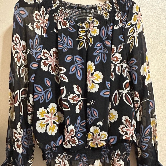Tory Burch Indie Floral Print off the shoulder black hopewell “ color” size 8 - Picture 5 of 7